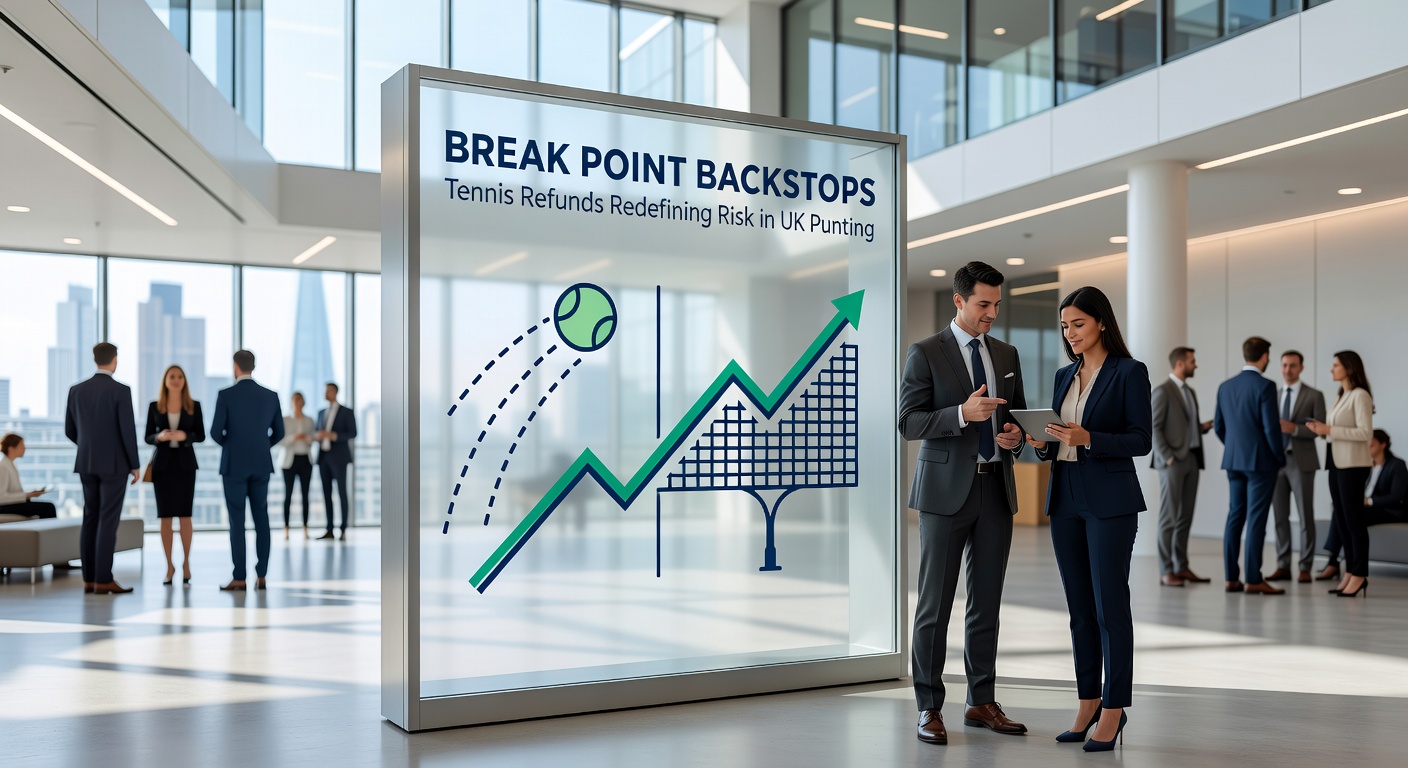 Close-up of tennis serve under break point tension, symbolizing the backstop refund lifeline for bettors