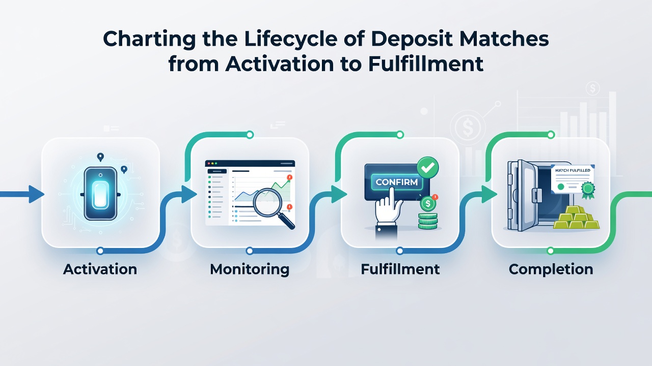 Illustration of wagering progress and bonus release stages in deposit match fulfillment