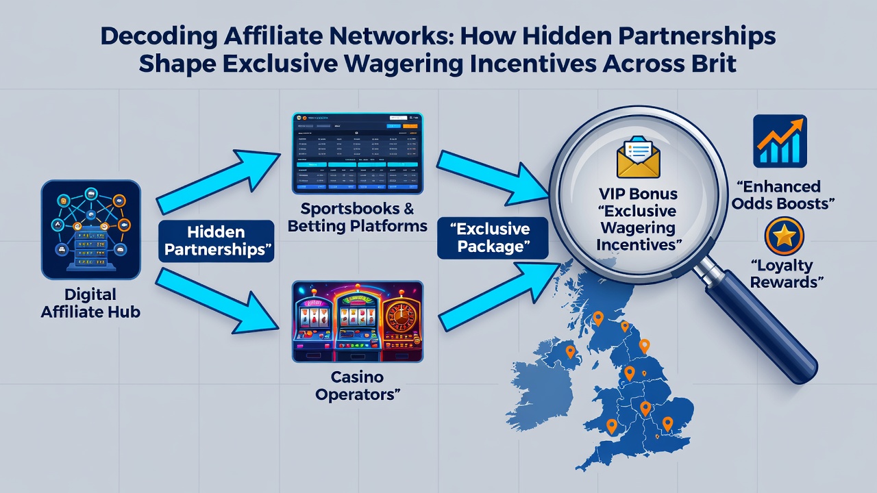 Network graph illustrating hidden affiliate partnerships and exclusive wagering incentives in the British market