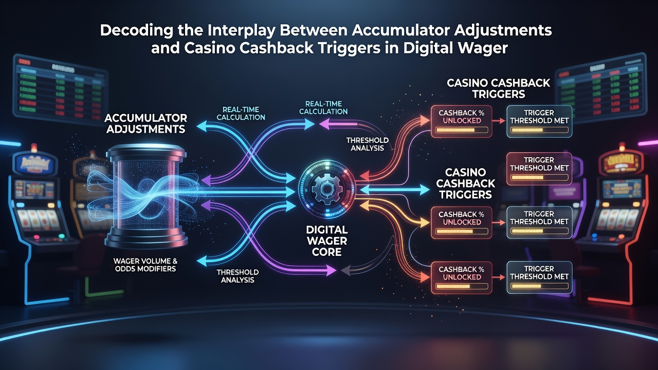 Diagram showing data flow between adjusted accumulator bets and casino cashback activation points