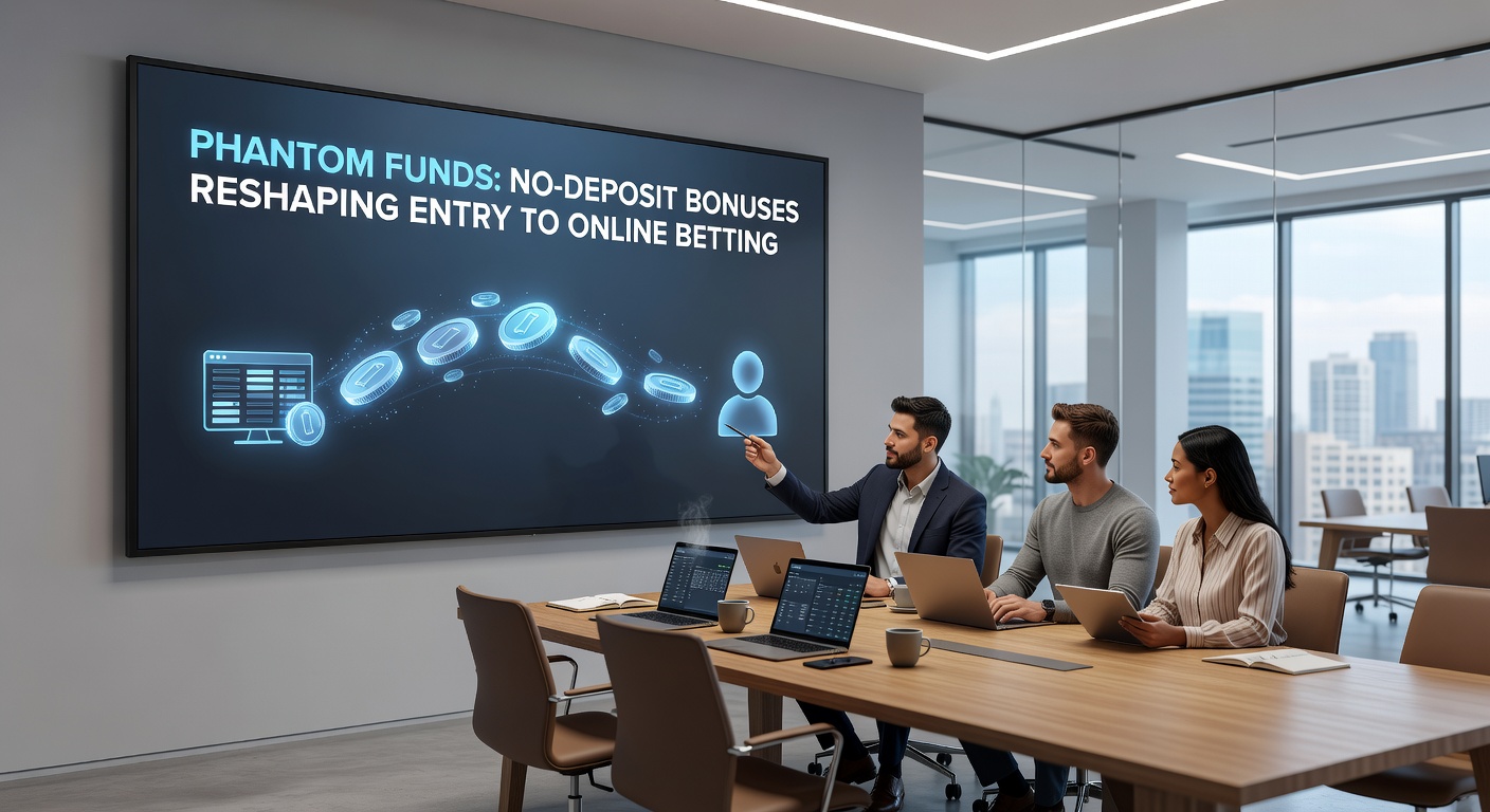 Screenshot of a mobile betting app displaying a no-deposit bonus claim screen with phantom funds credited, alongside wagering terms