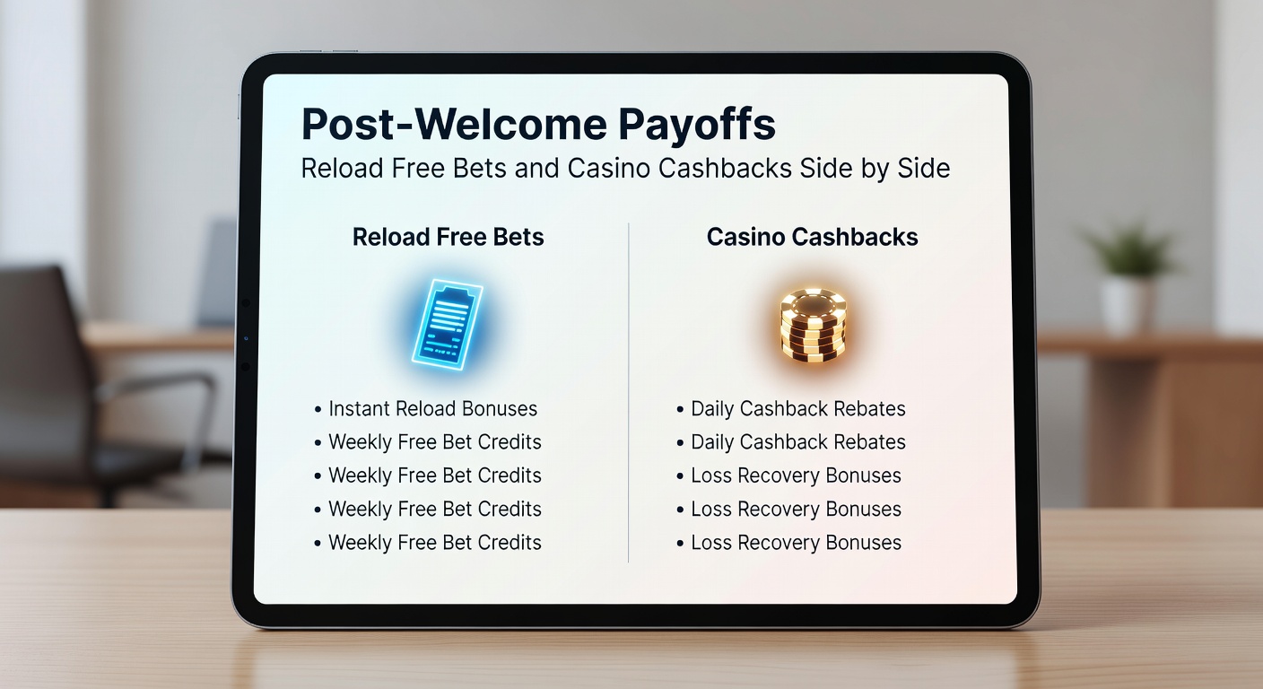 Side-by-side infographic showing reload free bet mechanics versus cashback calculations, with example payouts for a £100 deposit or loss