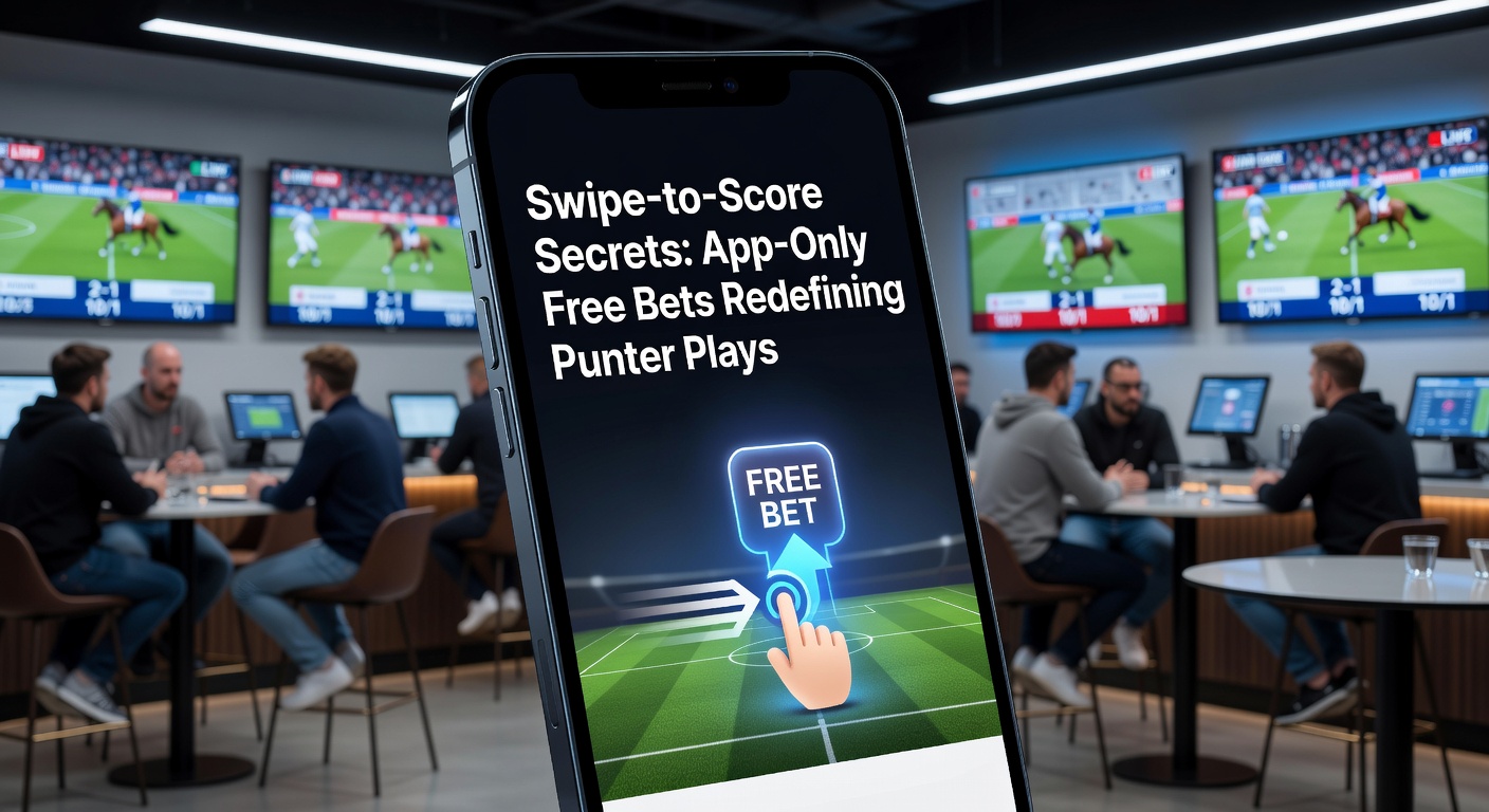 Close-up of a hand swiping on a smartphone screen to activate a free bet popup during a live sports event