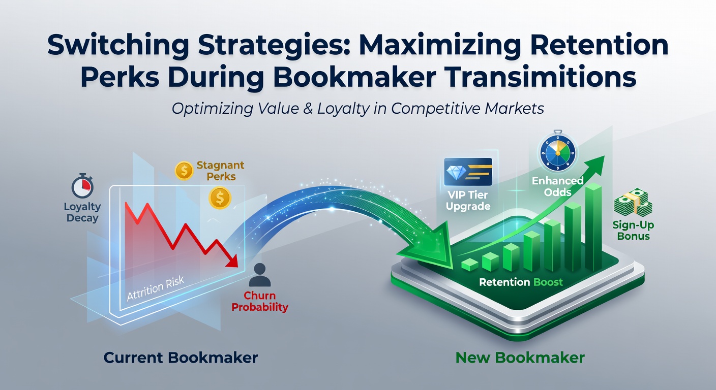Bookmaker transition process showing retention perks and bonus offers on digital betting platforms